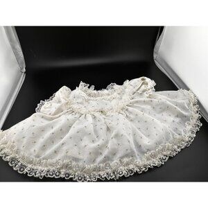 Vtg Cabbage Patch Kids Doll White Pink Rosebud Frilly Lacy Dress Coleco Preemie